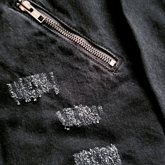 NWT Sandrine Rose Denim Bomber Jacket Slightly Distessed. - Picture 5 of 7